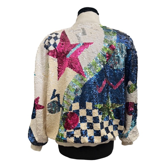 Vtg 90s IB Diffusion Sequin Bomber Jacket - Picture 3 of 4